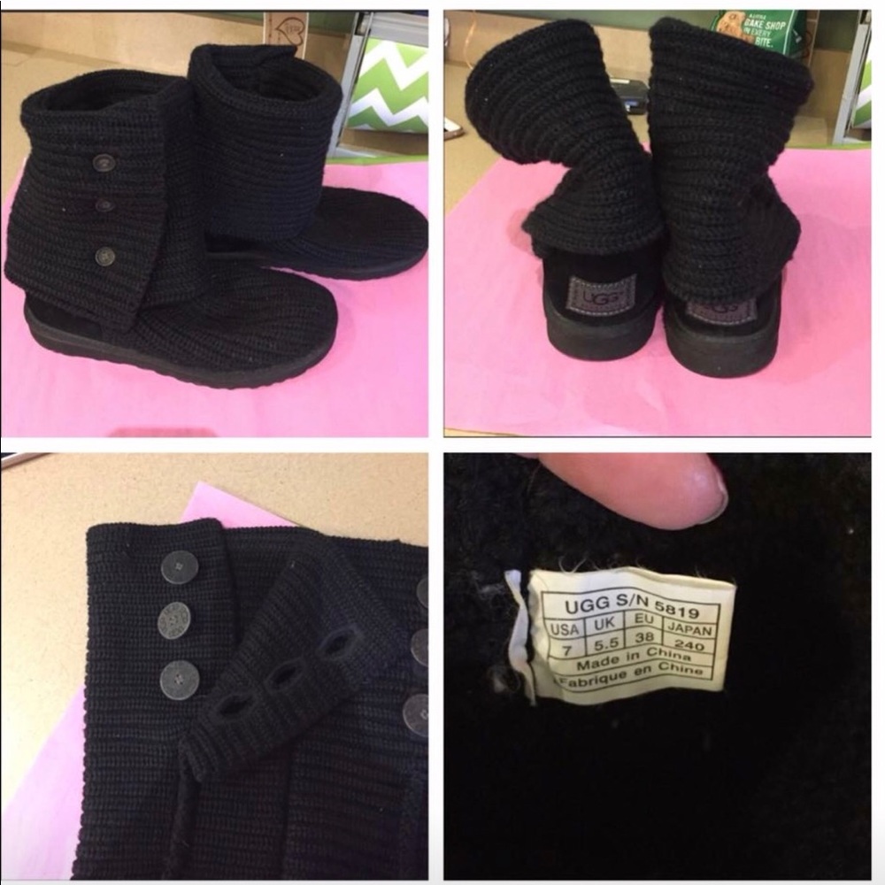 Black Knit Ugg Boots
